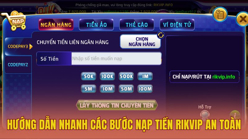 Hướng dẫn nhanh các bước nạp tiền an toàn, thành công ngay lần đầu
